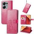 For Xiaomi Redmi  Note 13 Pro 4G Four-leaf Clasp Embossed Leather Phone Case(Magenta) - Note 13 Pro Cases by PMC TechLife | Online Shopping South Africa | PMC TechLife | Buy Now Pay Later Mobicred