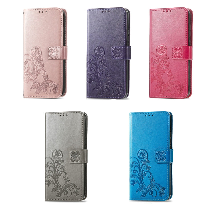 For Xiaomi 13T / 13T Pro Four-leaf Clasp Embossed Leather Phone Case(Gray)