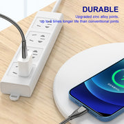 ENKAY ENK-CB131 USB to 8 Pin Carbon Steel Hose Spring 2.4A Fast Charging Data Cable, Length:1m(Silver)