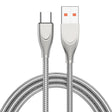 ENKAY ENK-CB132 USB to USB-C / Type-C Carbon Steel Hose Spring 6A Supper Fast Charging Data Cable, Length:2m(Silver) - USB-C & Type-C Cable by ENKAY | Online Shopping South Africa | PMC TechLife | Buy Now Pay Later Mobicred
