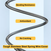 ENKAY ENK-CB132 USB to USB-C / Type-C Carbon Steel Hose Spring 6A Supper Fast Charging Data Cable, Length:2m(Silver)