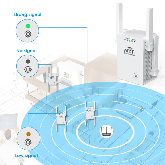 U8 300Mbps Wireless WiFi Repeater Extender Router Wi-Fi Signal Amplifier WiFi Booster(US Plug)