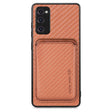 For Samsung Galaxy S20 FE Carbon Fiber Leather Card Magsafe Magnetic Phone Case(Brown) - Galaxy S20 FE Cases by PMC TechLife | Online Shopping South Africa | PMC TechLife