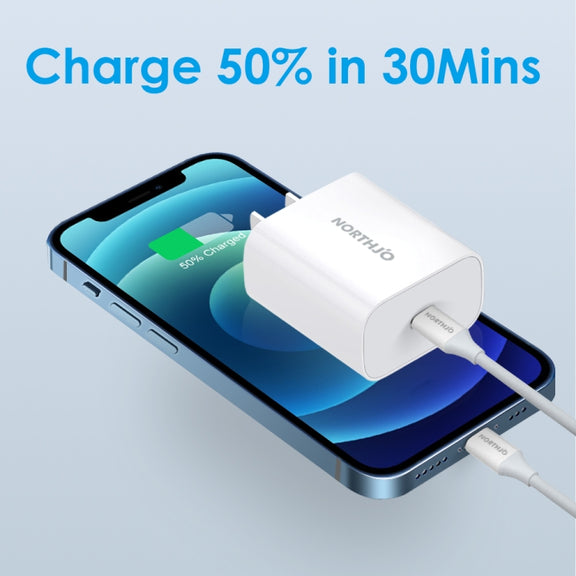 NORTHJO NOPD2000 PD 20W USB-C / Type-C Single Port Fast Wall Charger, Plug Type:US Plug(White)