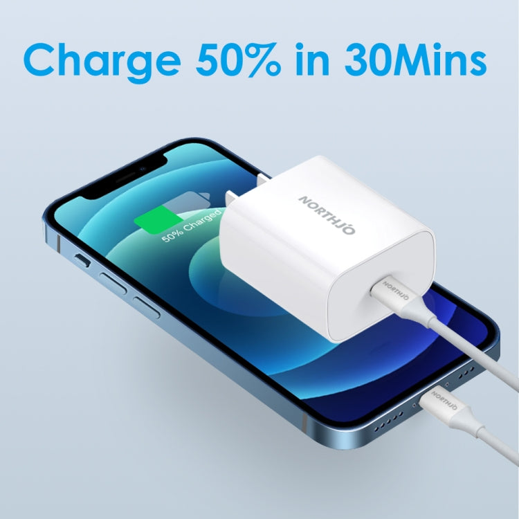 NORTHJO NOPD2000 PD 20W USB-C / Type-C Single Port Fast Wall Charger, Plug Type:US Plug(White)