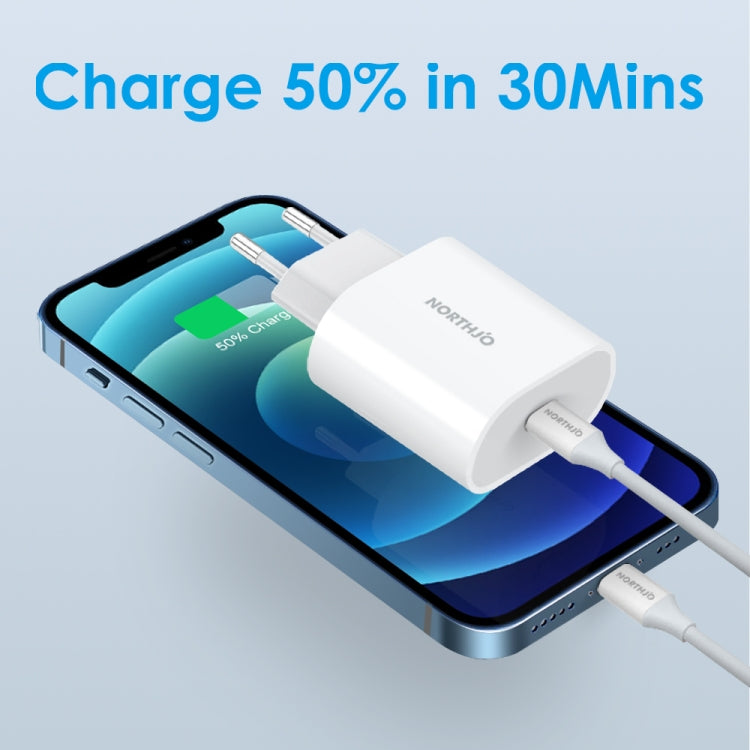 NORTHJO NOPD2000 PD 20W USB-C / Type-C Single Port Fast Wall Charger, Plug Type:EU Plug(White)