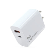 NORTHJO NOPD2002 PD20W USB-C/Type-C + QC 3.0 USB Dual Ports Fast Charger, US Plug(White)