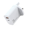 NORTHJO NOPD2002 PD20W USB-C/Type-C + QC 3.0 USB Dual Ports Fast Charger, UK Plug(White) - free shipping - PMC TechLife - Order now!