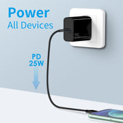 NORTHJO NOPD2501 PD 25W USB-C / Type-C Single Port Fast Charger, Plug Type:US Plug(Black)
