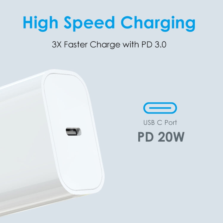 NORTHJO NOPD2001 PD 20W USB-C / Type-C Single Port Fast Charger, Plug Type:EU Plug(White)
