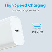 NORTHJO NOPD2001 PD 20W USB-C / Type-C Single Port Fast Charger, Plug Type:EU Plug(White)