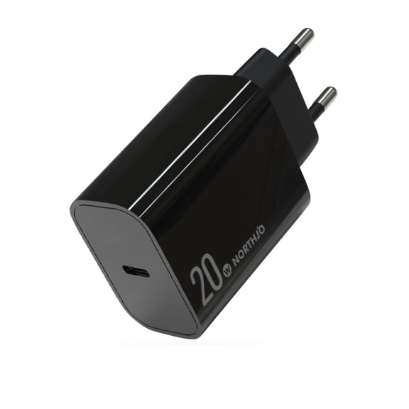 NORTHJO NOPD2001 PD 20W USB-C / Type-C Single Port Fast Charger, Plug Type:EU Plug(Black)