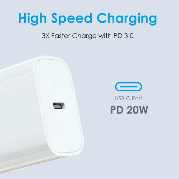 NORTHJO NOPD2001 PD 20W USB-C / Type-C Single Port Fast Charger, Plug Type:AU Plug(White)