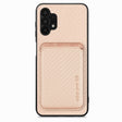 For Samsung Galaxy A32 5G Carbon Fiber Leather Card Magsafe Magnetic Phone Case(Khaki) - Galaxy Phone Cases by PMC TechLife | Online Shopping South Africa | PMC TechLife