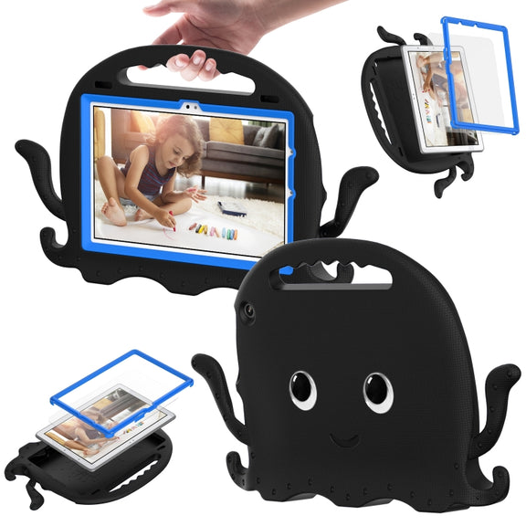 For Amazon Kindle Fire HD10 2021 Octopus Style EVA + PC Tablet Case with Strap(Black)