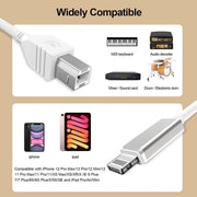 1m 8 Pin to USB-B MIDI Cable for iPad / iPhone