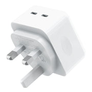 NORTHJO NOGAN3502 GaN PD PPS 35W Dual USB-C / Type-CWall Fast Charger, Plug Type:UK Plug(White)