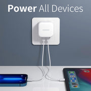 NORTHJO NOGAN3502 GaN PD PPS 35W Dual USB-C / Type-CWall Fast Charger, Plug Type:UK Plug(White)