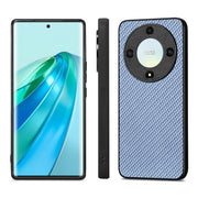 For Honor X9A Carbon Fiber Texture Leather Back Cover Phone Case(Blue)