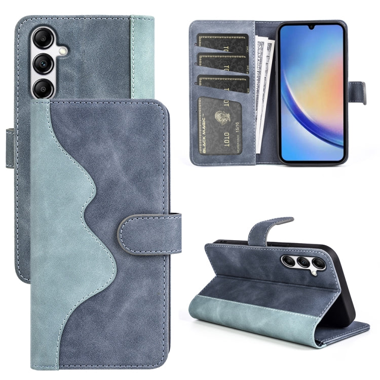 For Samsung Galaxy A34 5G Stitching Horizontal Flip Leather Phone Case(Blue)