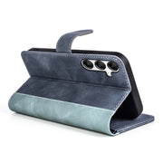 For Samsung Galaxy A34 5G Stitching Horizontal Flip Leather Phone Case(Blue)