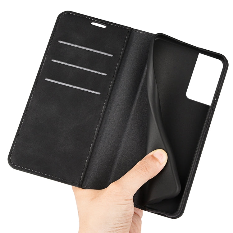 For TCL 40 SE Retro-skin  Magnetic Suction Leather Phone Case(Black)