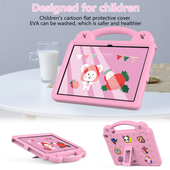 For Amazon Fire HD 10 2021 Handle Kickstand Children EVA Shockproof PC Tablet Case(Pink)