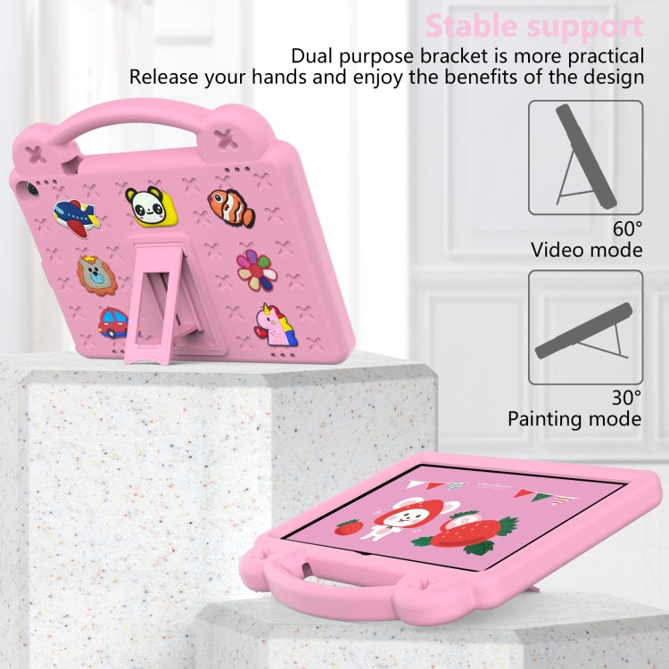 For Amazon Fire HD 10 2021 Handle Kickstand Children EVA Shockproof PC Tablet Case(Pink)