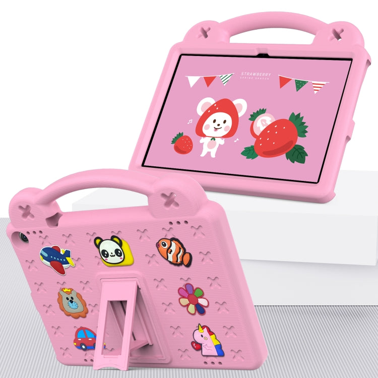 For Amazon Fire HD 10 2021 Handle Kickstand Children EVA Shockproof PC Tablet Case(Pink)
