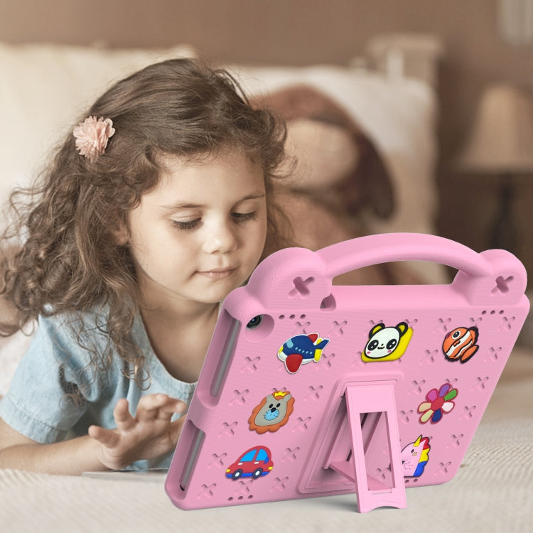 For Amazon Fire HD 10 2021 Handle Kickstand Children EVA Shockproof PC Tablet Case(Pink)