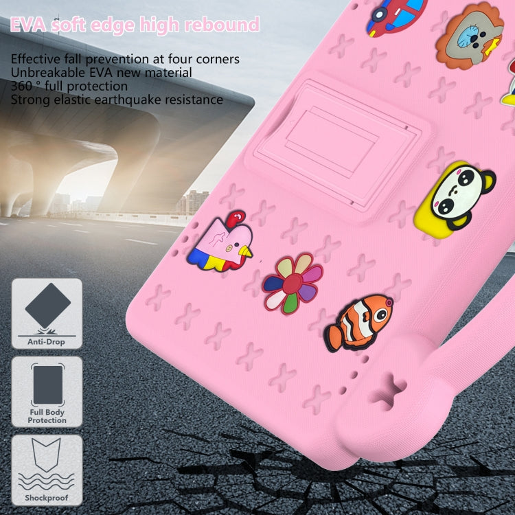For Amazon Fire HD 10 2021 Handle Kickstand Children EVA Shockproof PC Tablet Case(Pink)