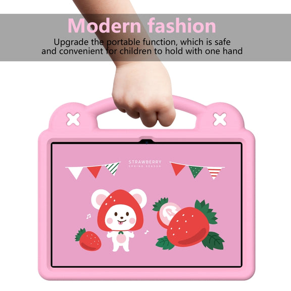 For Amazon Fire HD 10 2021 Handle Kickstand Children EVA Shockproof PC Tablet Case(Pink)