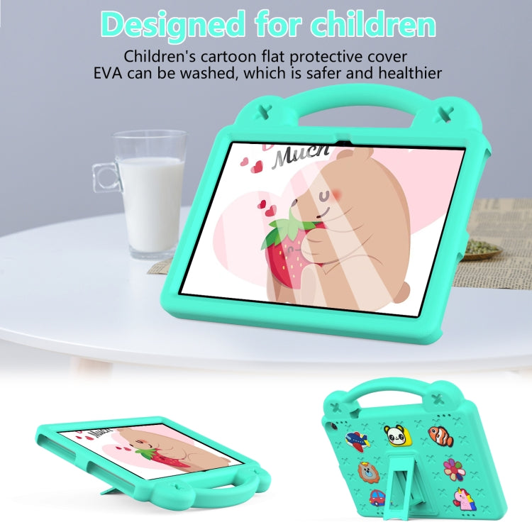For Amazon Fire HD 10 2021 Handle Kickstand Children EVA Shockproof PC Tablet Case(Mint Green)