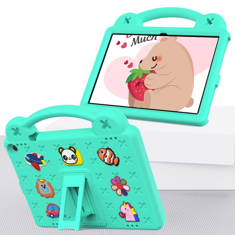 For Amazon Fire HD 10 2021 Handle Kickstand Children EVA Shockproof PC Tablet Case(Mint Green)