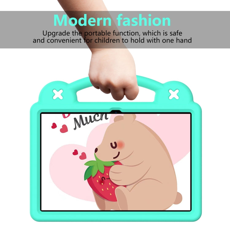 For Amazon Fire HD 10 2021 Handle Kickstand Children EVA Shockproof PC Tablet Case(Mint Green)