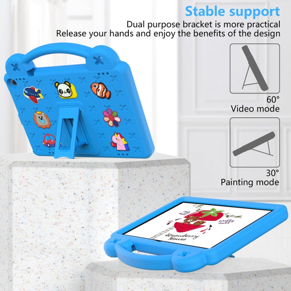 For Amazon Fire HD 10 2021 Handle Kickstand Children EVA Shockproof PC Tablet Case(Sky Blue)