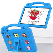 For Amazon Fire HD 10 2021 Handle Kickstand Children EVA Shockproof PC Tablet Case(Sky Blue)