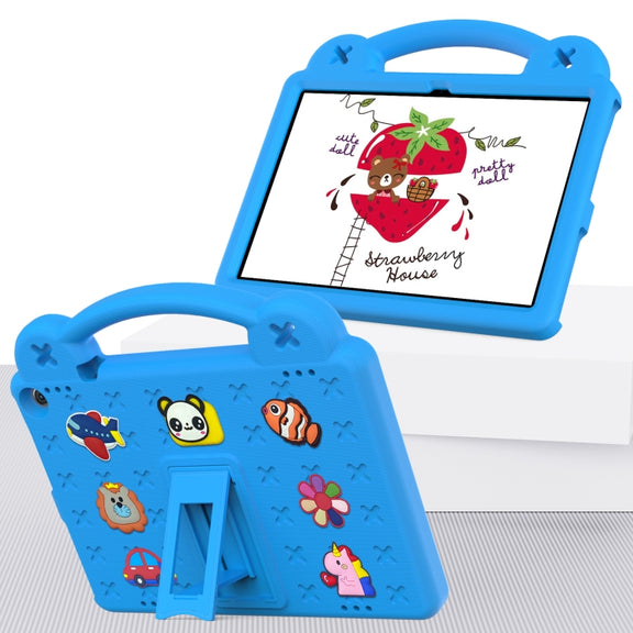 For Amazon Fire HD 10 2021 Handle Kickstand Children EVA Shockproof PC Tablet Case(Sky Blue)