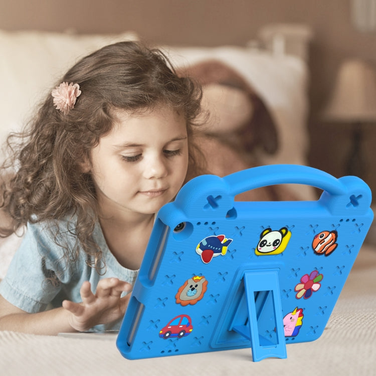 For Amazon Fire HD 10 2021 Handle Kickstand Children EVA Shockproof PC Tablet Case(Sky Blue)