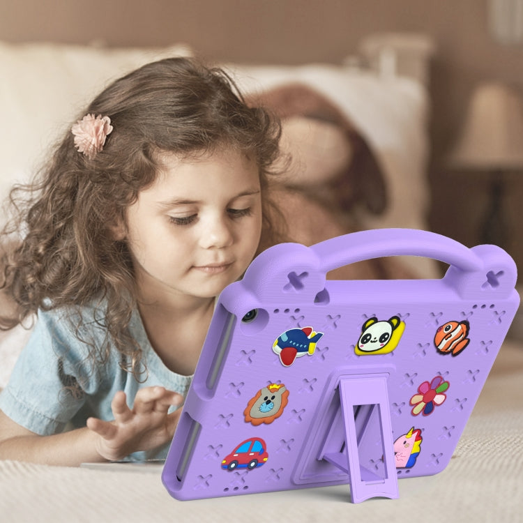 For Amazon Fire HD 10 2021 Handle Kickstand Children EVA Shockproof PC Tablet Case(Light Purple)