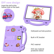 For Amazon Fire HD 10 2021 Handle Kickstand Children EVA Shockproof PC Tablet Case(Light Purple)