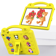 For Amazon Fire HD 10 2021 Handle Kickstand Children EVA Shockproof PC Tablet Case(Yellow)