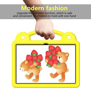 For Amazon Fire HD 10 2021 Handle Kickstand Children EVA Shockproof PC Tablet Case(Yellow)