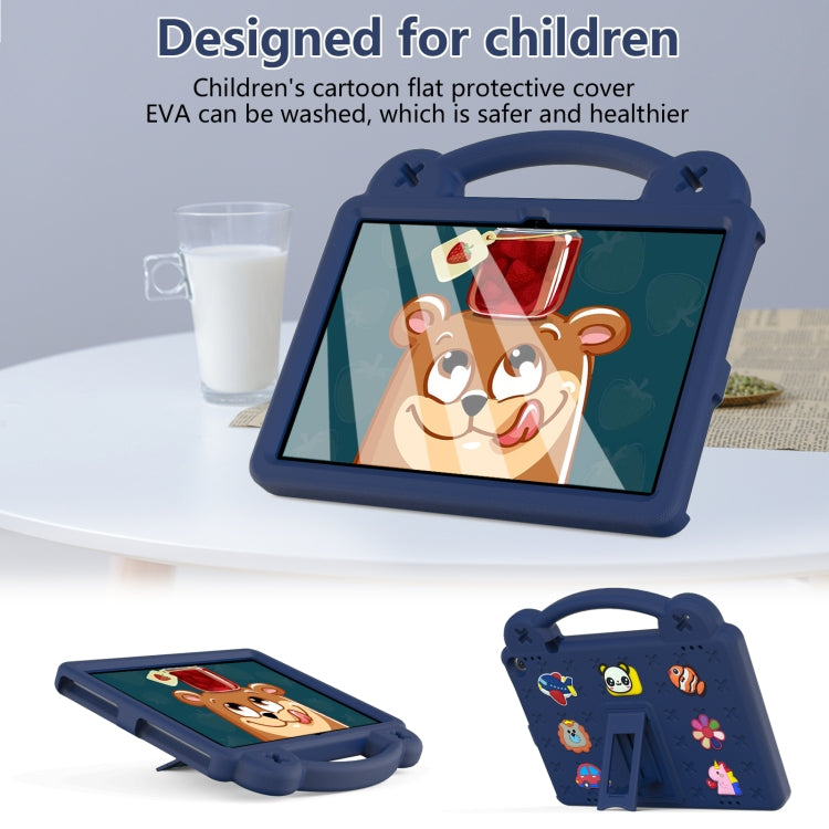For Amazon Fire HD 10 2021 Handle Kickstand Children EVA Shockproof PC Tablet Case(Navy Blue)