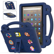 For Amazon Fire HD 10 2021 Handle Kickstand Children EVA Shockproof PC Tablet Case(Navy Blue)