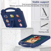 For Amazon Fire HD 10 2021 Handle Kickstand Children EVA Shockproof PC Tablet Case(Navy Blue)
