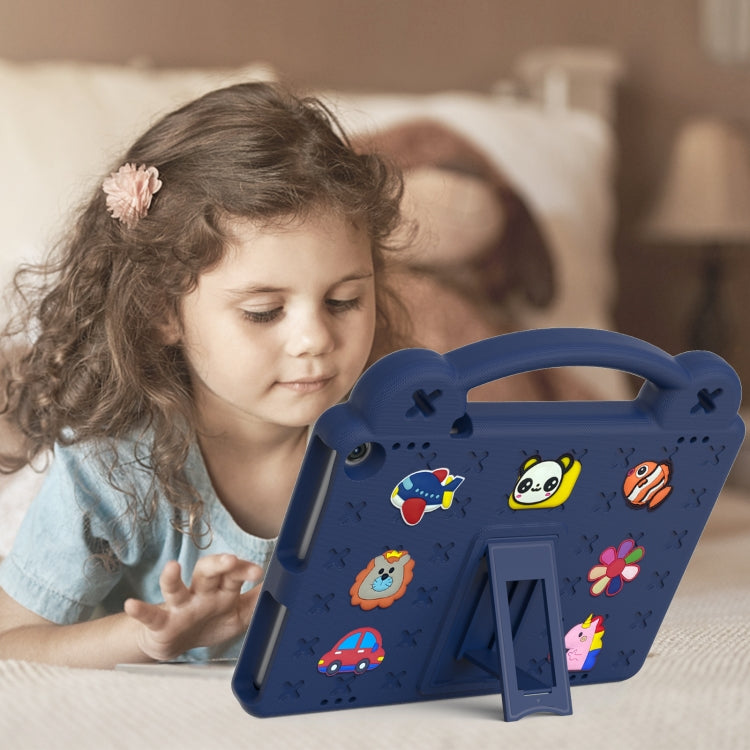 For Amazon Fire HD 10 2021 Handle Kickstand Children EVA Shockproof PC Tablet Case(Navy Blue)