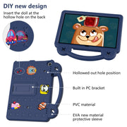 For Amazon Fire HD 10 2021 Handle Kickstand Children EVA Shockproof PC Tablet Case(Navy Blue)
