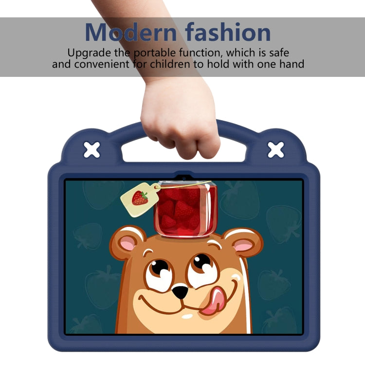 For Amazon Fire HD 10 2021 Handle Kickstand Children EVA Shockproof PC Tablet Case(Navy Blue)