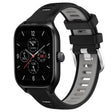 For Amazfit GTR Mini 20mm Cross Texture Two Color Silicone Steel Buckle Watch Band(Black+Grey) - Watch Bands by PMC TechLife | Online Shopping South Africa | PMC TechLife | Buy Now Pay Later Mobicred